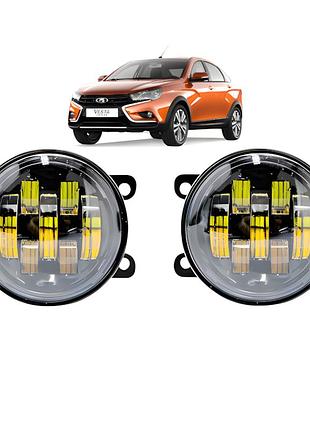 Протитуманні фари для lada vesta 70w led біле світло ближній промінь комплект 2 шт (03180)