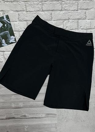 Чоловічі спортивні шорти reebok combat mma для занять єдиноборствами тренувань бігу залу оригінал чорні легкі комфортні бу розмір м