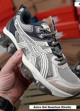 Asics gel quantum kinetic бежеві з коричневим комбіновані матеріали топ (ліцензія)