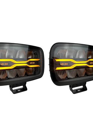 Led фары light x 9" 90w osram дальний свет drl поворот 10-32v ip69k комплект 2 шт