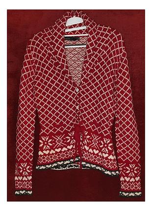 Новогодний шерстяной кардиган