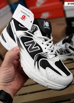 New balance 530 білі з чорним комбіновані матеріали