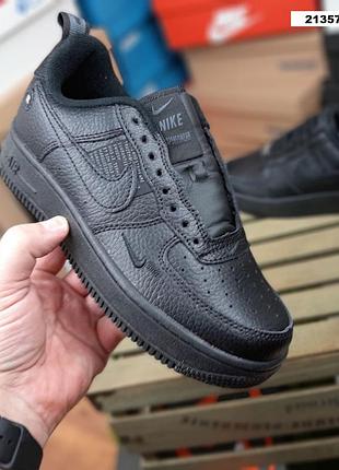 Nike air force 1 '07 lv8 чорні шкіра топ