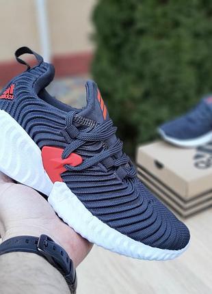 Adidas alphabounce instinct серые с оранжевым текстиль супер ціна