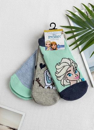 Нові дитячі шкарпетки frozen disney 31-34 бавовняні короткі шкарпетки ельза анна для дівчинки