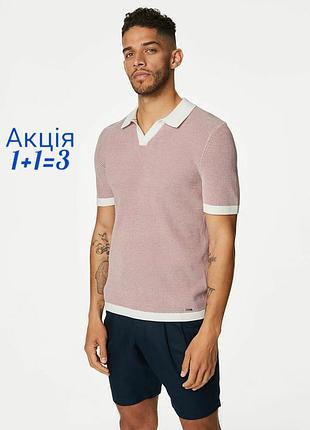 Модал + бавовна текстурна футболка поло autograph m&amp;s