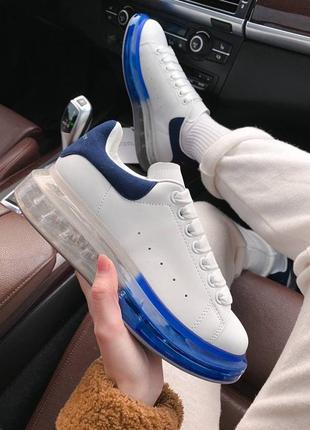 Жіночі кросівки alexander mcquееn clear sole white&blue