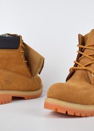 Timberland ботинки женские рыжие с надписью нубукмех топ