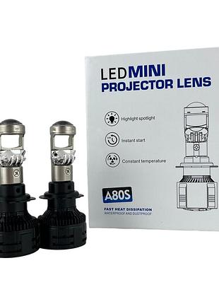 Led лінзи h7 12000lm a80s ea light x 5000k (комплект 2 шт.)