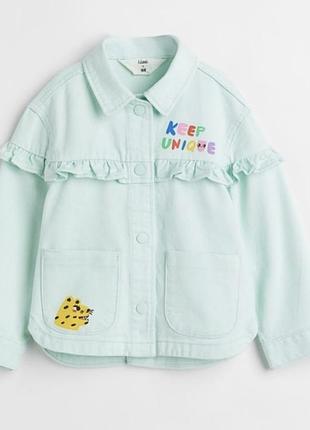 Джинсовка джинсова куртка курточка вітровка літня куртка h&m zara mango 134-140 8-10 років