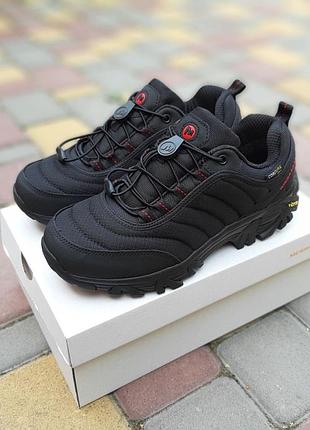 Merrell vibram cordura чорні з червоним водовідштовхувальний матеріалнубук термо євро зима