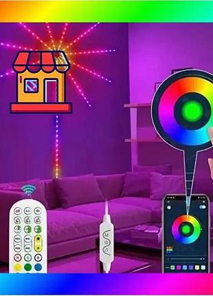 Bs светодиодная rgb лента best mix фейерверк с пультом и bluetooth от usb, 5v 213 led bas77/n