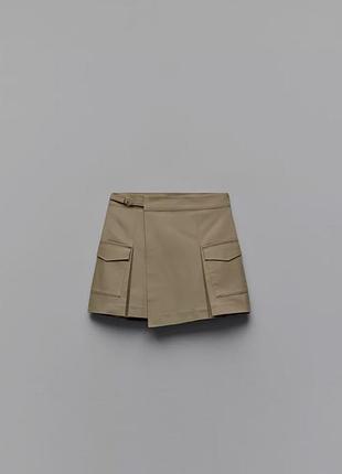 Шорты юбка на запах женская zara
