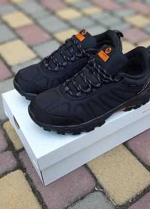 Merrell moab gore-tex чорні з помаранчевим комбводовідштовхувальні матеріали топ термо еврозима