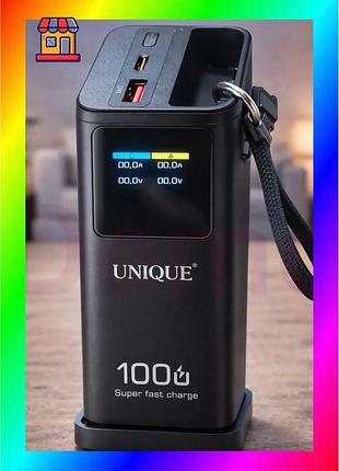 Bs портативная батарея unique best mix 60000mah power bank быстрая зарядка led-дисплей bas77/n