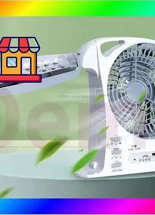 Bs вентилятор портативный (gd-8028/n283) best mix 6в1 (8", led лампа, радио, солнечная панель, 2 скоро bas77/n