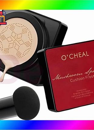 Bs тональный крем кушон best mix для лица + спонжик beauty linasi red o`cheal, натуральный оттенок bas77/n