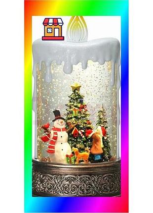 Bs нічник новорічний свічка best mix xmas wdl-23016b 10087, сніговик bas77/n