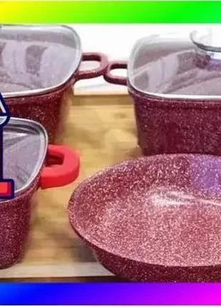 Bs набір посуду bellmax best mix cookware set bm-132 red bas77/n