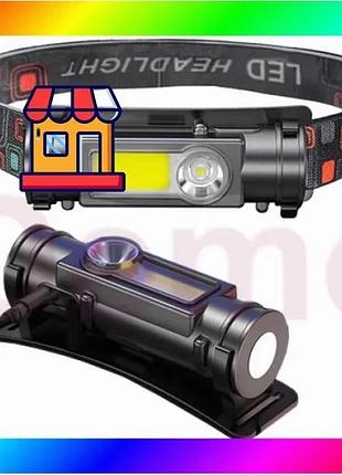 Bs маленький налобный фонарь best mix police gl-211-хре-cob от usb с магнитом, встроенный аккумулятор bas77/n