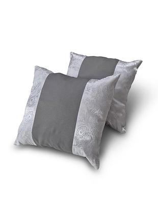 Комплект декоративных подушек lumelle damask 40х40см 2шт серые с белым (п_0889)