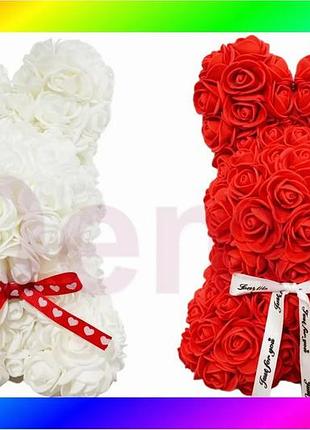 Bs зайчик из 3d best mix роз в подарочной коробке kr-21 17/17/25см bas77/n