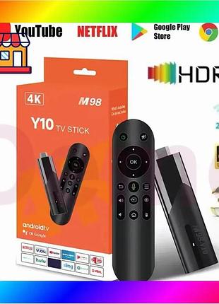 Bs смарт тв приставка best mix lemfo m98-y10 2/16 гб smart tv stick android 13 (atv) с голосовым пульт bas77/n