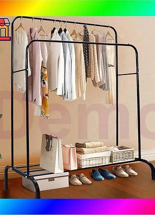 Bs двойная стойка вешалка best mix для одежды и полки для обуви double floor hanger 110х150х57см bas77/n