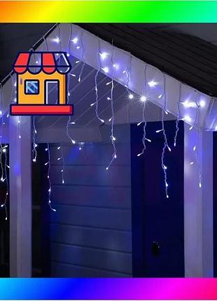 Bs синий новогодняя праздничная best mix гирлянда бахрома 120 led прозрачный провод 3х0.5 м bas77/n