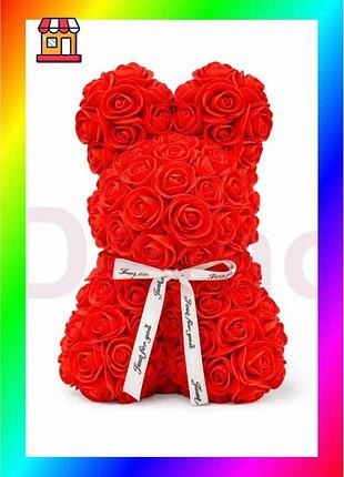 Bs зайчик из 3d best mix роз в подарочной коробке kr-21 17/17/25см красный bas77/n