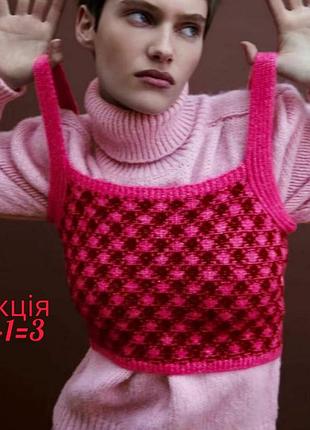 В'язання топ zara у клітинку