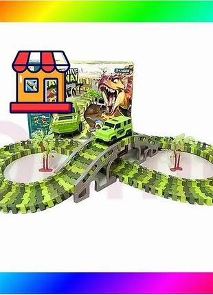Bs гибкий автомобильный трек best mix с динозаврами dinosaur 192 bas77/n