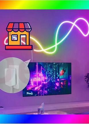 Bs умная гибкая led best mix neon rgb лента-шланг 10 метров от usb управление режимами с телефона,blue bas77/n