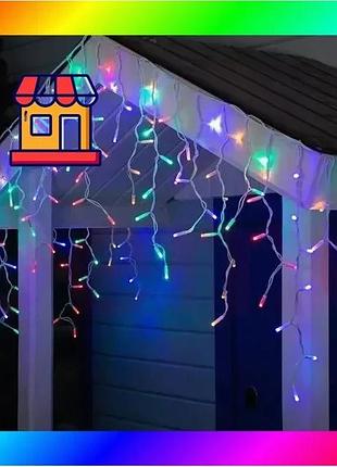 Bs разноцветный новогодняя праздничная best mix гирлянда бахрома 120 led прозрачный провод 3х0.5 м bas77/n