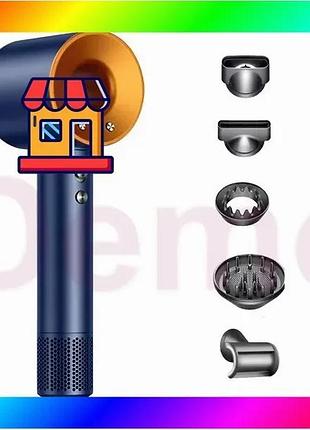 Bs фен с 5 best mix разными насадками для сушки и укладки hair dryer fan синий bas77/n
