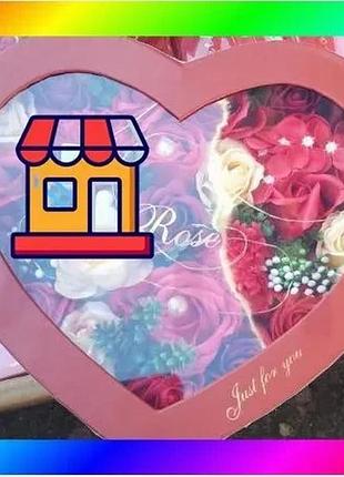Bs подарочный набор мыла best mix букет из роз в коробке love light rose flower bas77/n