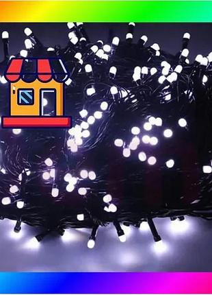 Bs світлодіодна гірлянда нитка best mix 201 led біла (чорний дріт) bas77/n