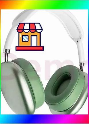 Bs зелені бездротові повнорозмірні best mix навушники bluetooth macaron p9 max bas77/n