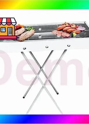 Bs переносной мангал барбекю best mix гриль barbecue tray 770ss md-008 70х30х70 см с решеткой, портати bas77/n