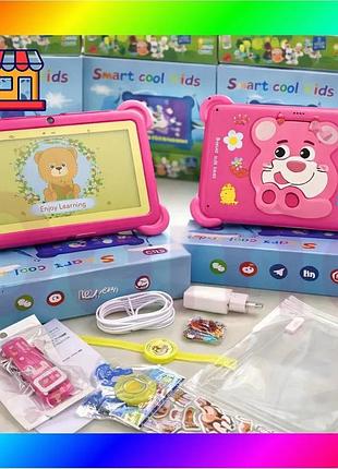 Bs планшет smart cool best mix kids c12 для дітей, 8 гб озу, 256 гб пзу, android, 7 дюймів рожевий bas77/n