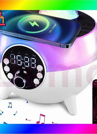 Bs портативна bluetooth колонка best mix з rgb-підсвічуванням, бездротова колонка з диско-кулею на ніж bas77/n