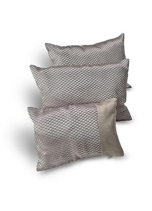 Комплект декоративных подушек lumelle geometric 37х27см 2шт 29х21см 1шт кофейные с золотистым (п_0890)