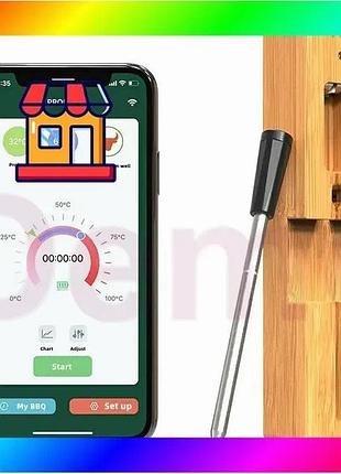 Bs цифровой bluetooth термометр best mix с управлением через телефон, для мяса, гриля и духовки bas77/n