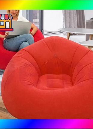 Bs надувне крісло-пуф inflatable best mix sofa / надувне крісло-мішок 110×110×85 см червоний bas77/n