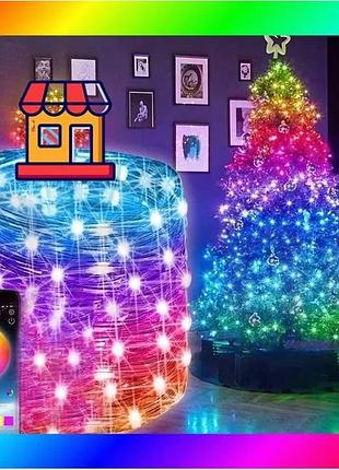 Bs світлодіодна розумна гірлянда best mix smart led 20м ip65 з bluetooth для ялинки від usb 20м bas77/n