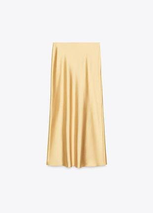 Zara сатиновая атласная юбка