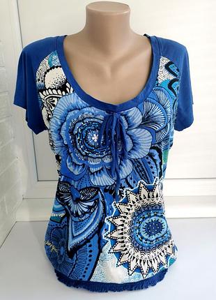 Красивая женская футболка из хлопка и вискозы desigual