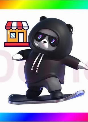 Bs фигурка-слайдер в автомобиле best mix l'andre sliding cartoon bear медведь скейтер cool black bas77/n