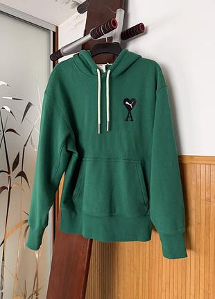 Зелений смарагдовий світшот з капюшоном кофта худі puma & ami