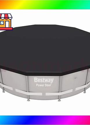 Bs защитный тент - best mix чехол intex bestway 58248, ø 427 см для каркасного бассейна bas77/n